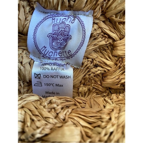 Muche et Muchette 100% raffia/straw shoulder bag - Picture 9 of 9
